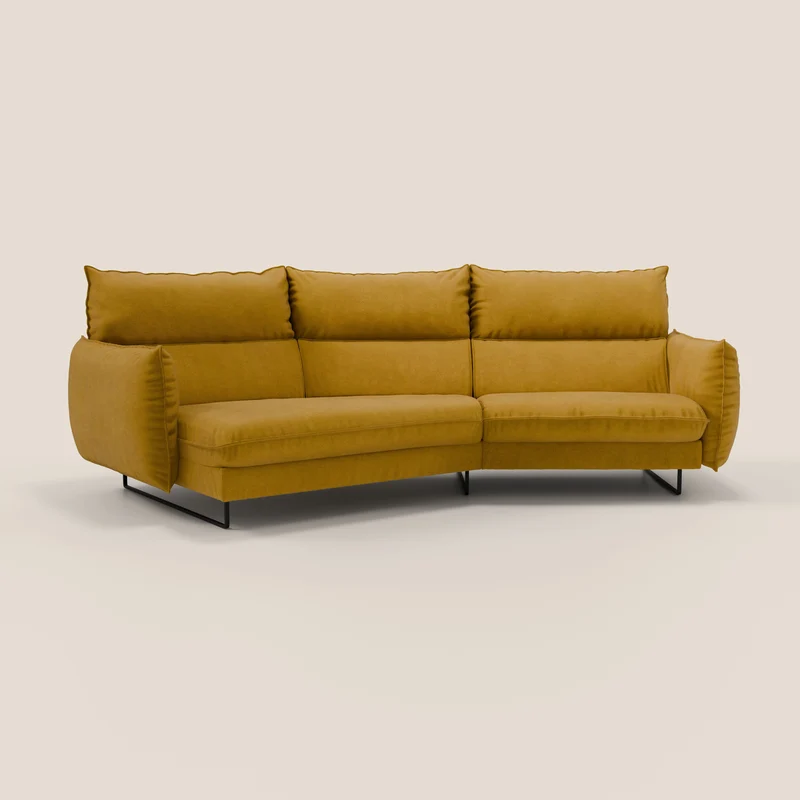 Monamour canapé d'angle au design moderne avec option relax électrique en microfibre détachable imperméable T11 jaune