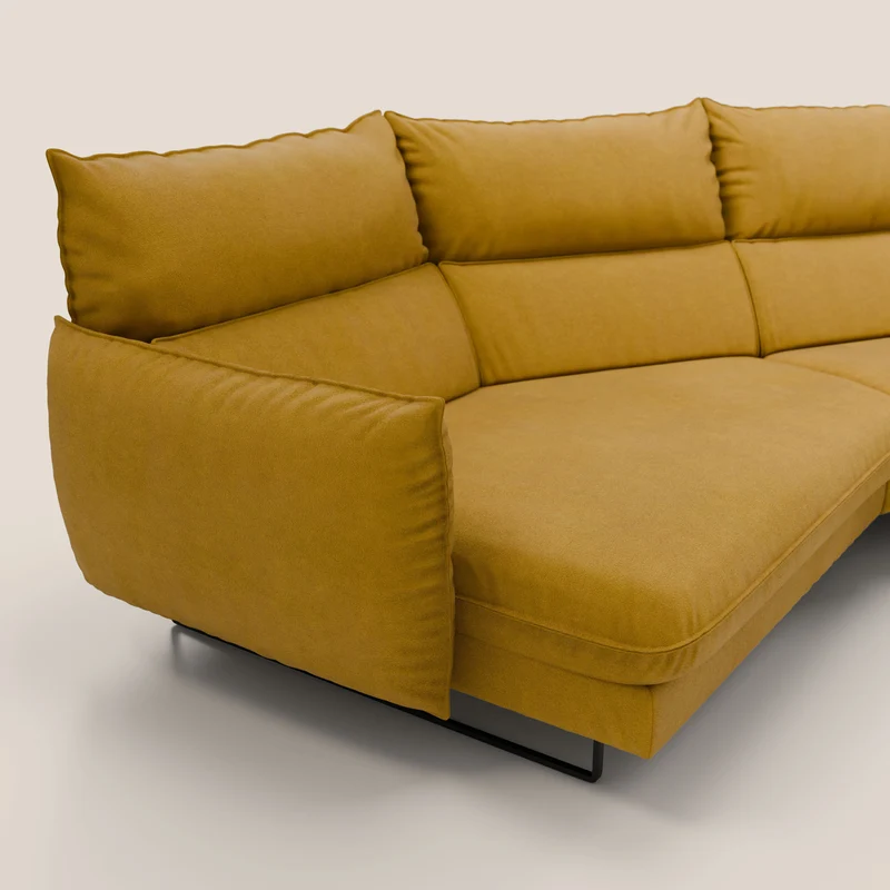Monamour canapé d'angle au design moderne avec option relax électrique en microfibre détachable imperméable T11 jaune