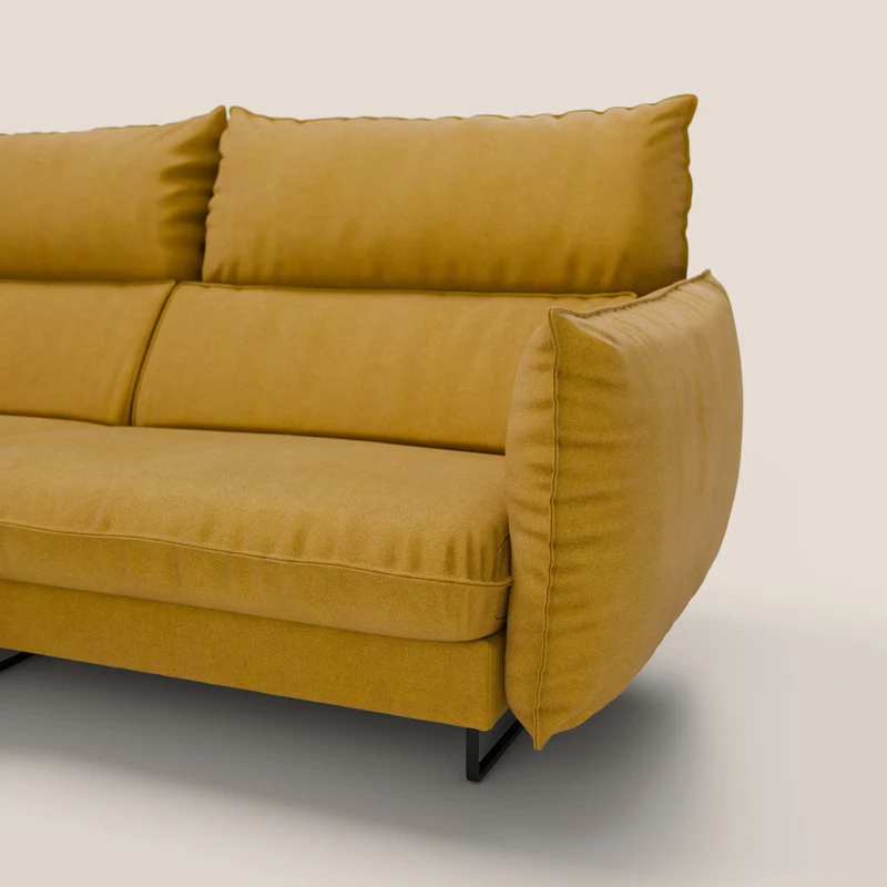 Monamour canapé d'angle au design moderne avec option relax électrique en microfibre détachable imperméable T11 jaune