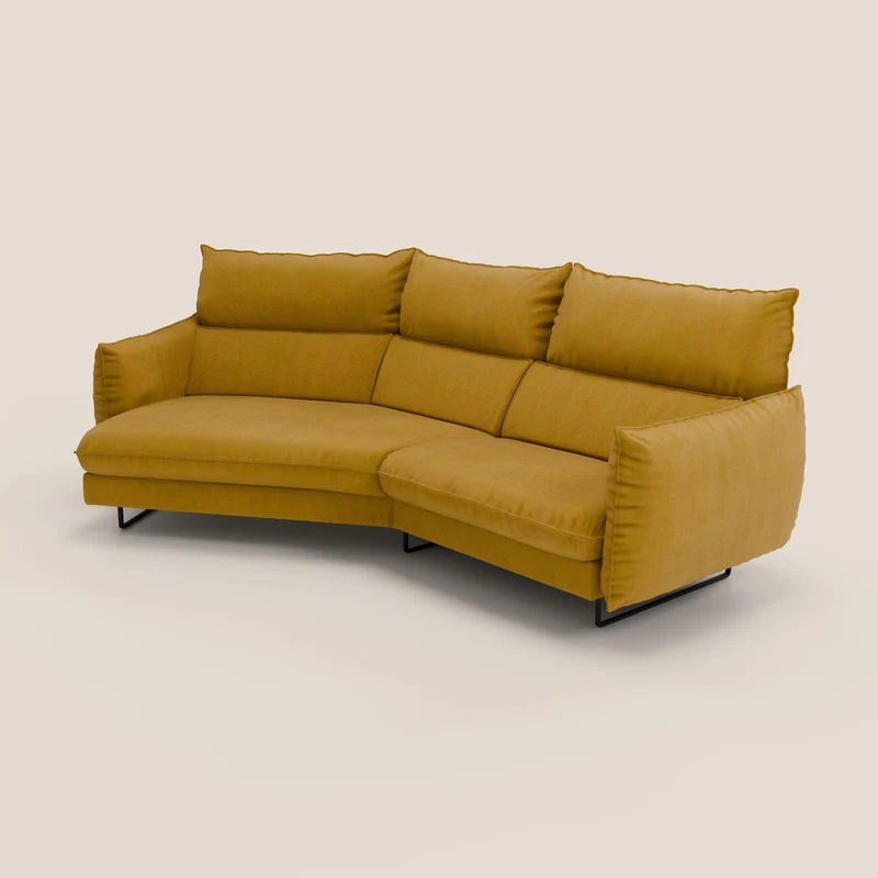 Monamour canapé d'angle au design moderne avec option relax électrique en microfibre détachable imperméable T11 jaune