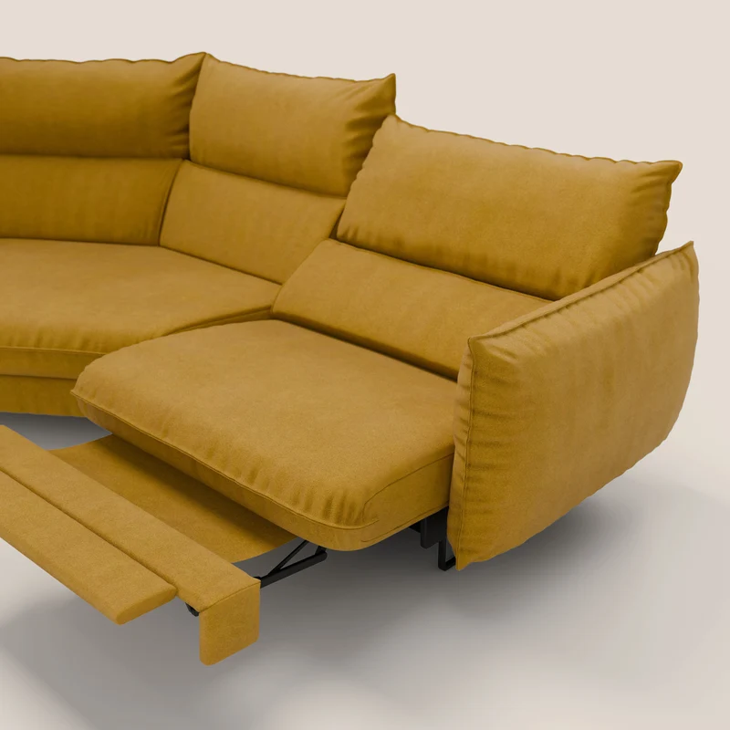 Monamour canapé d'angle au design moderne avec option relax électrique en microfibre détachable imperméable T11 jaune
