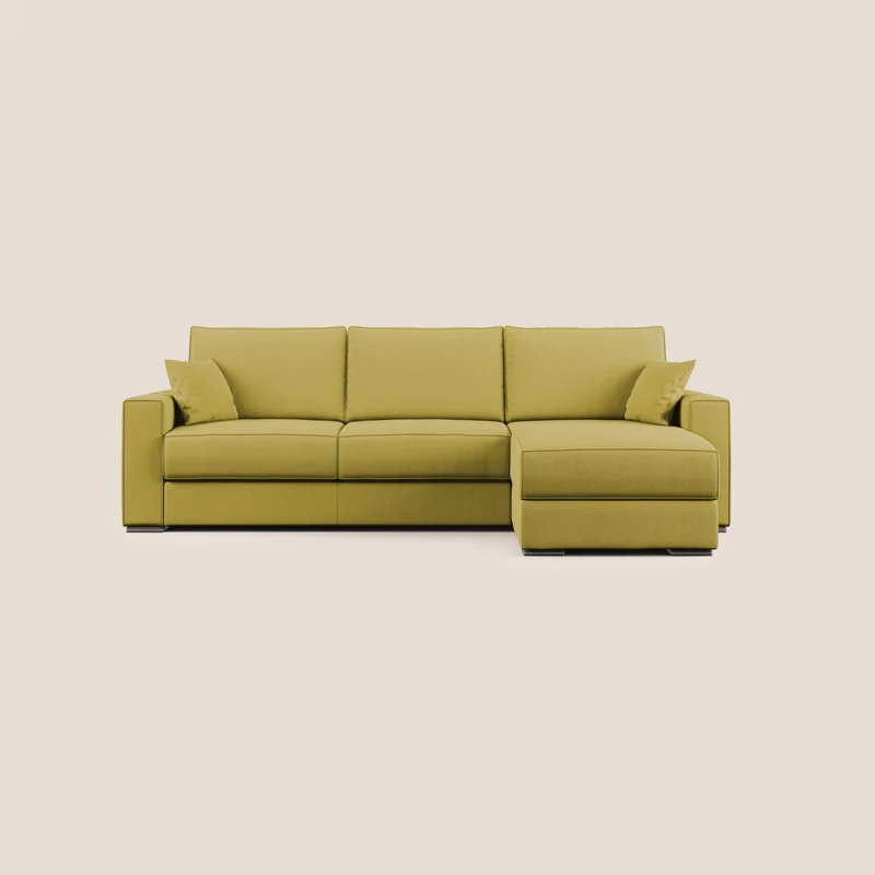 Dream Canapé convertible d'angle en tissu détachable T05 jaune