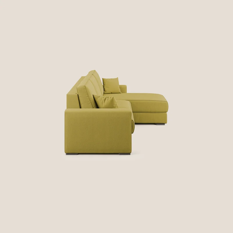 Dream Canapé convertible d'angle en tissu détachable T05 jaune