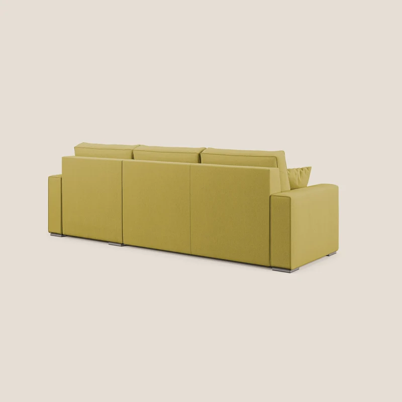 Dream Canapé convertible d'angle en tissu détachable T05 jaune