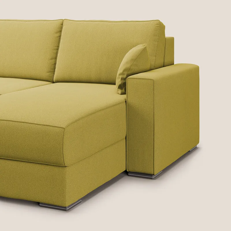 Dream Canapé convertible d'angle en tissu détachable T05 jaune