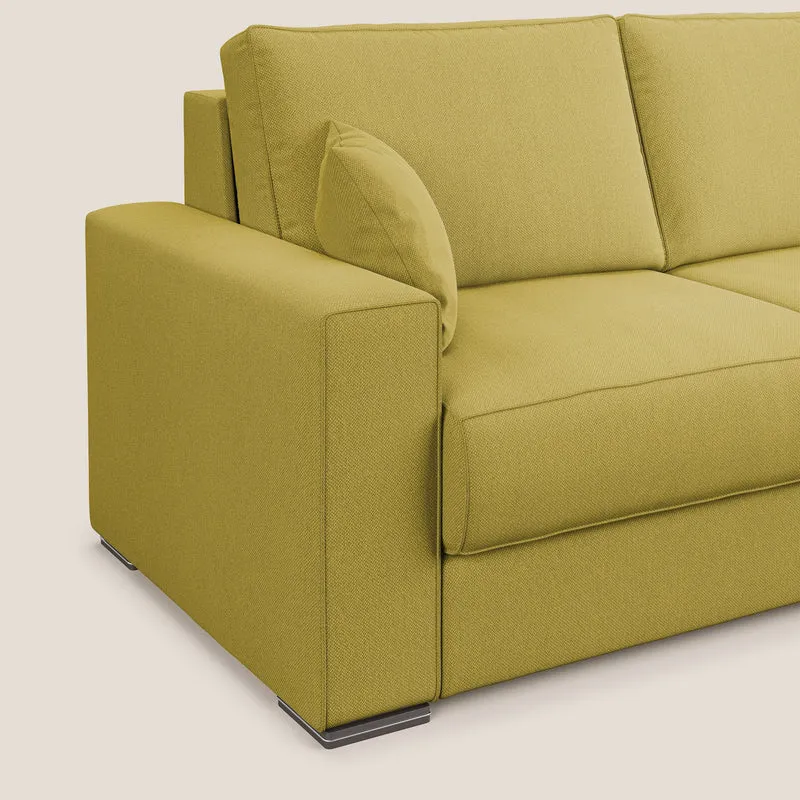 Dream Canapé convertible d'angle en tissu détachable T05 jaune