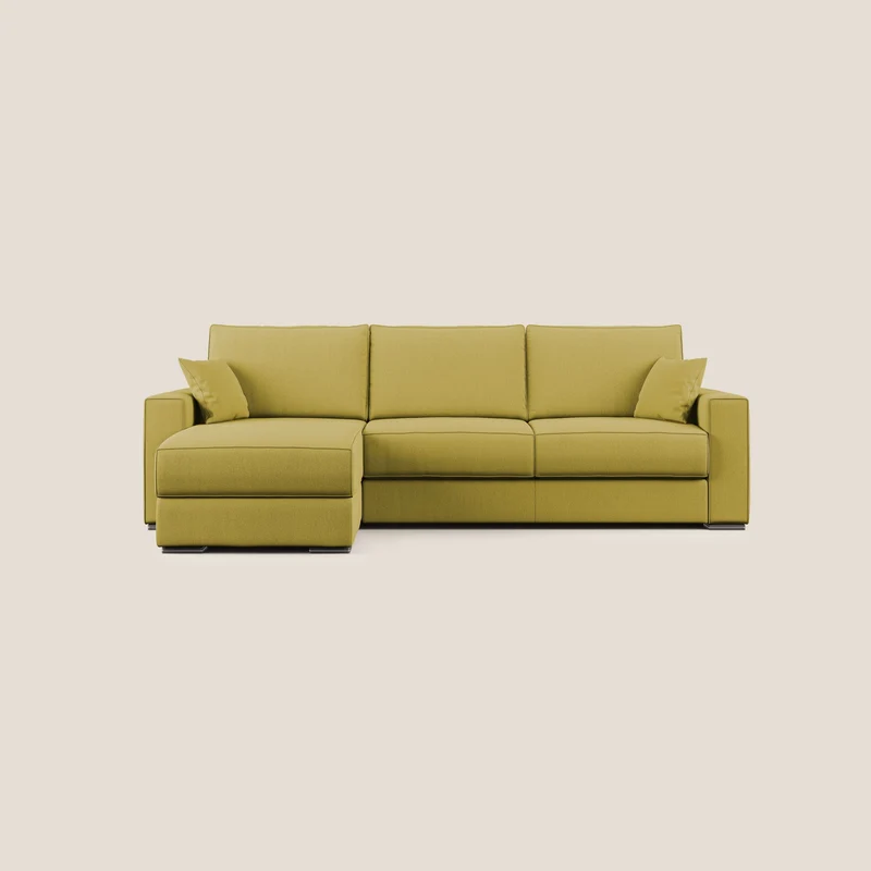 Dream Canapé convertible d'angle en tissu détachable T05 jaune