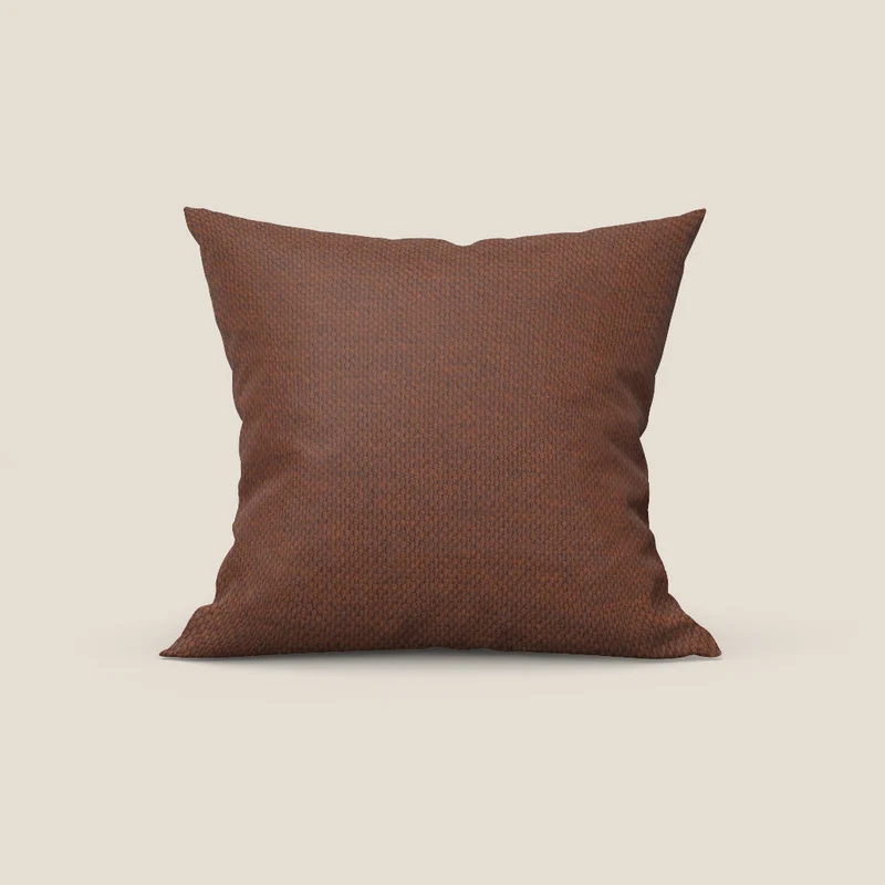 Coussin Tauro disponible en plusieurs couleurs, en tissu mélangé coton détachable T18 rouille