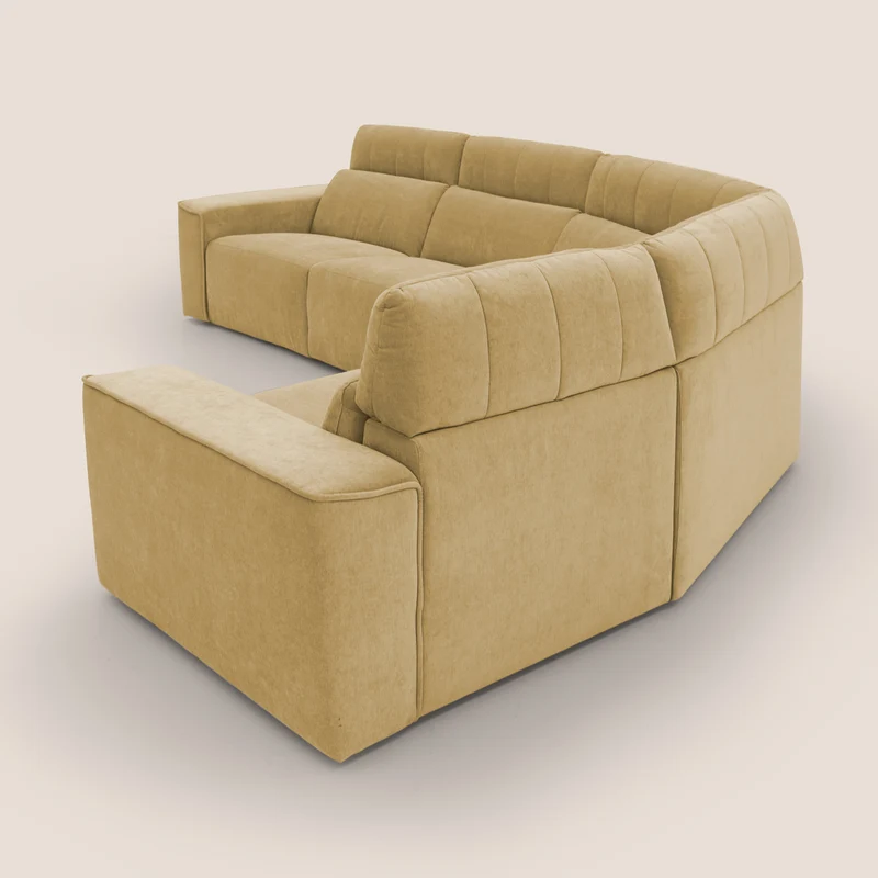 Clark canapé modulable d'angle REVERSIBLE avec option relax électrique en tissu détachable imperméable T17 jaune