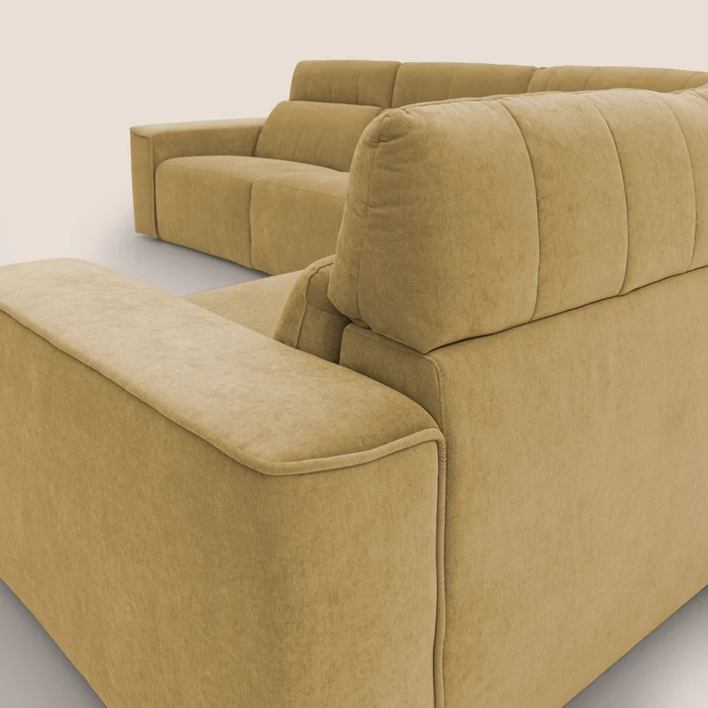 Clark canapé modulable d'angle REVERSIBLE avec option relax électrique en tissu détachable imperméable T17 jaune