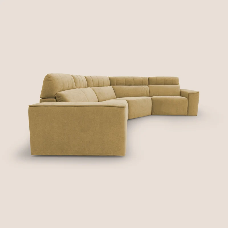 Clark canapé modulable d'angle REVERSIBLE avec option relax électrique en tissu détachable imperméable T17 jaune