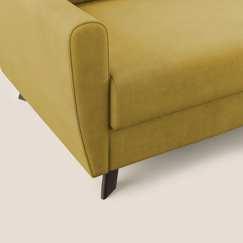 Callisto Canapé lit convertible en tissu doux imperméable T02 jaune