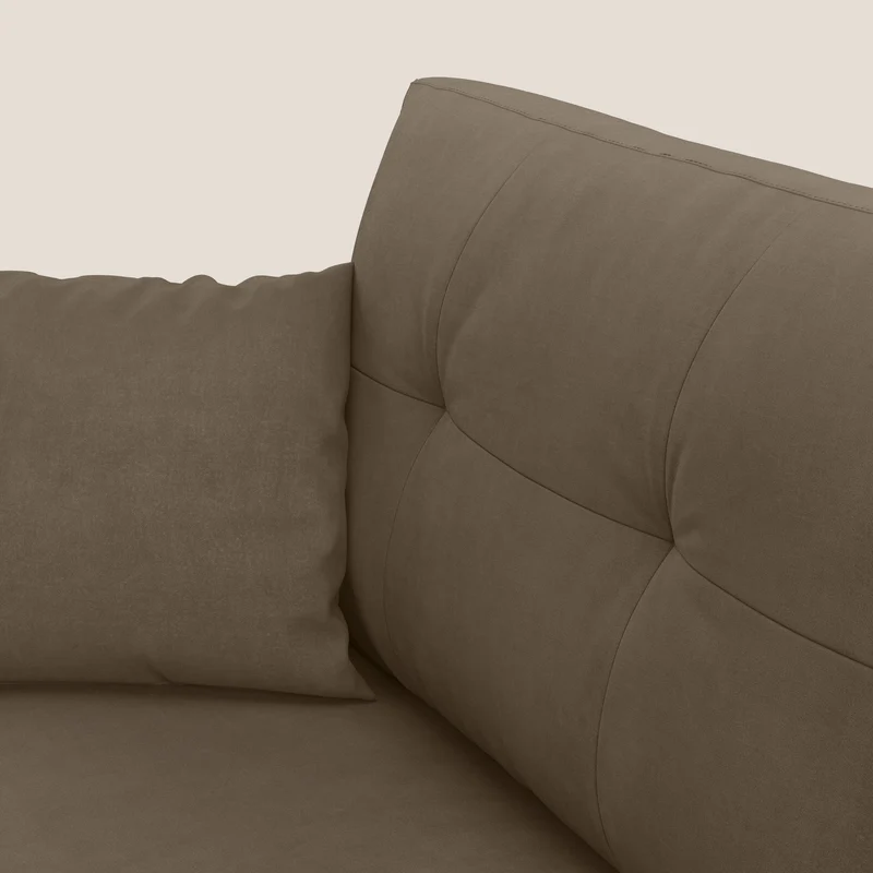 Megan canapé d'angle convertible en microfibre détachable T11 marron
