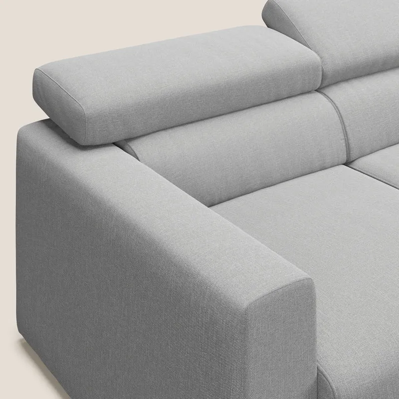 Dylan canapé avec pouf extractible à 3 assises en tissu effet coton imperméable T13 gris