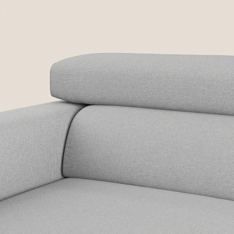 Dylan canapé avec pouf extractible à 3 assises en tissu effet coton imperméable T13 gris