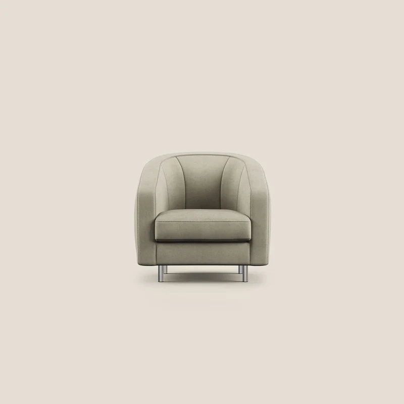 Sally Fauteuil en tissu doux imperméable T02 crème