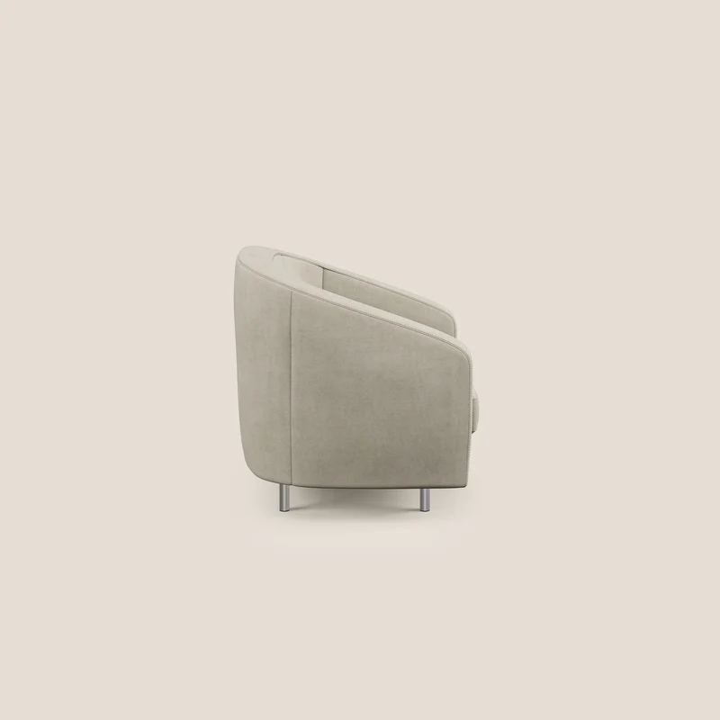 Sally Fauteuil en tissu doux imperméable T02 crème