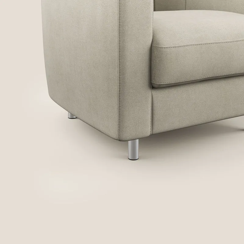 Sally Fauteuil en tissu doux imperméable T02 crème