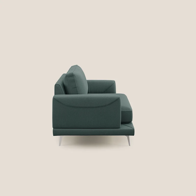 Dorian fauteuil moderne en tissu doux anti-tache T05 vert