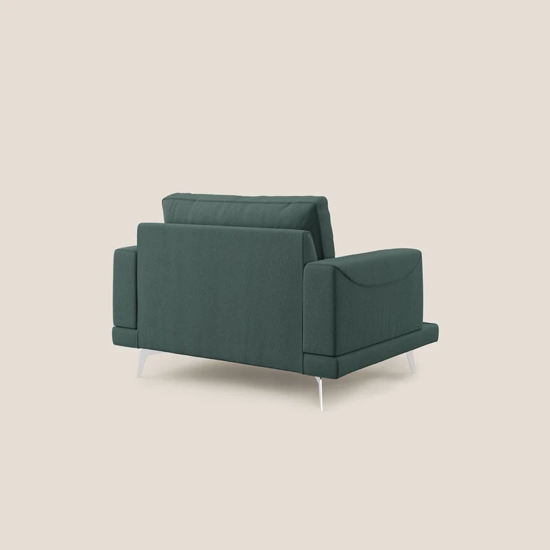 Dorian fauteuil moderne en tissu doux anti-tache T05 vert