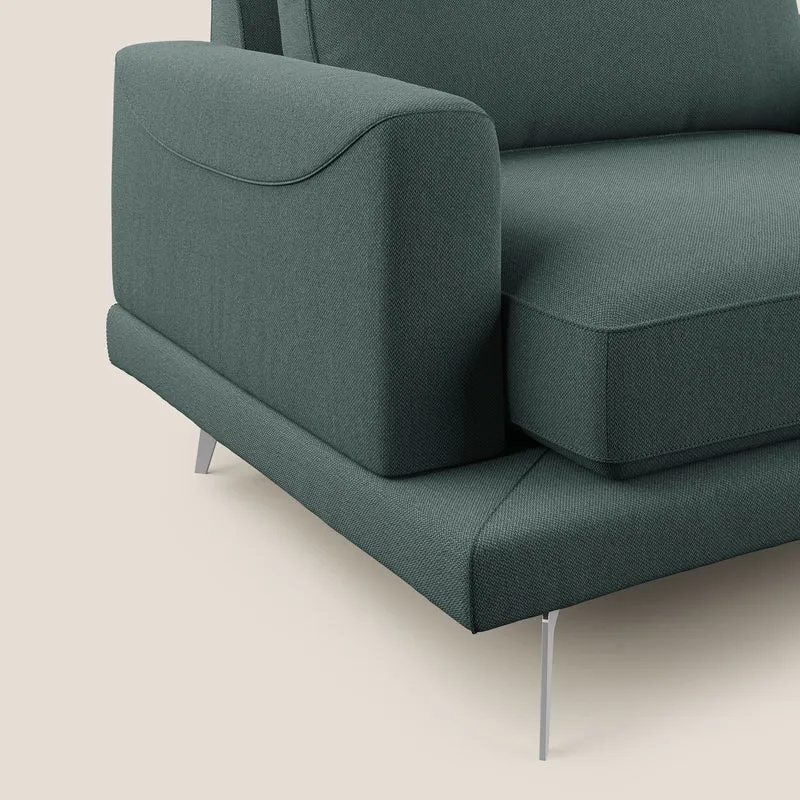 Dorian fauteuil moderne en tissu doux anti-tache T05 vert