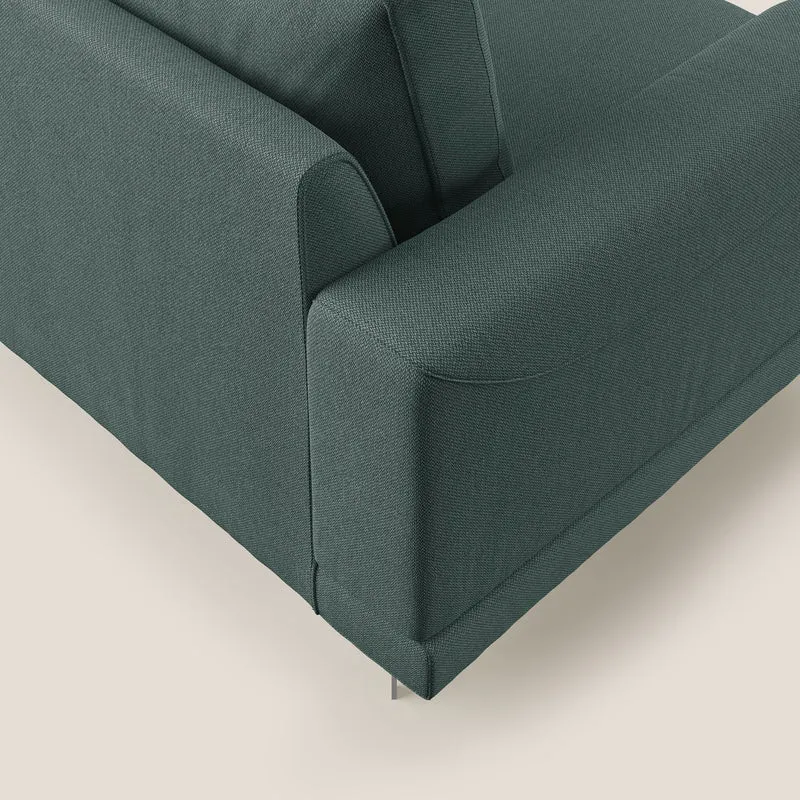 Dorian fauteuil moderne en tissu doux anti-tache T05 vert