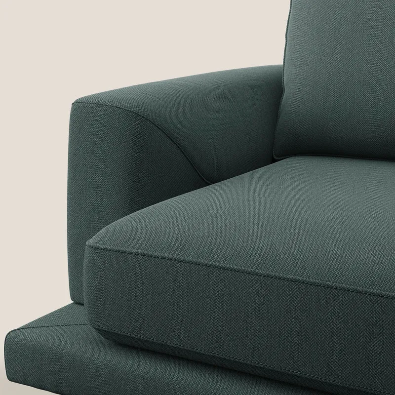 Dorian fauteuil moderne en tissu doux anti-tache T05 vert