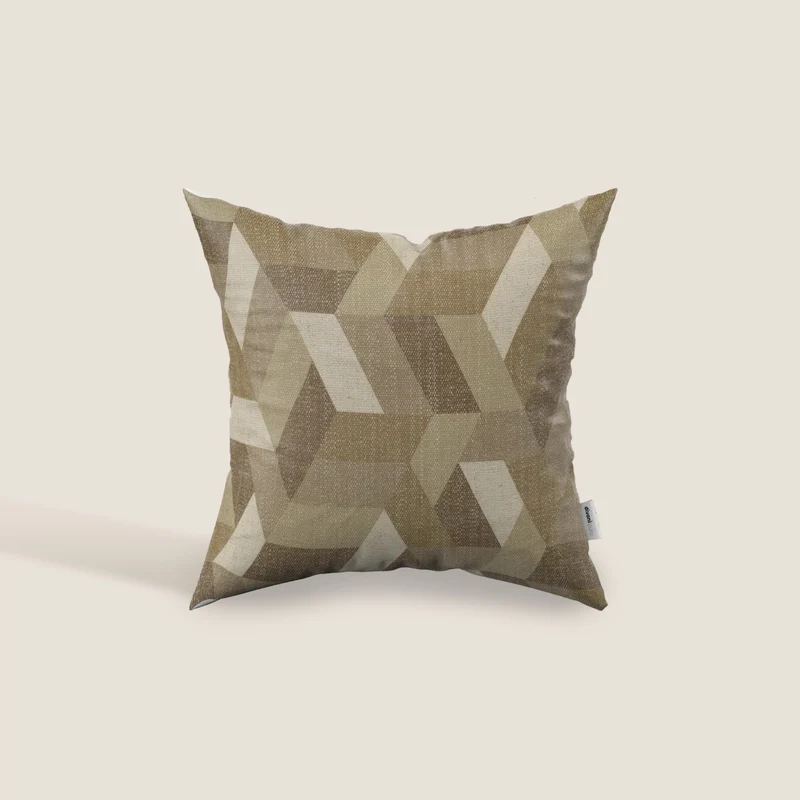 Unreal coussins à fantaisie géométriques en tissu hydrofuge beige