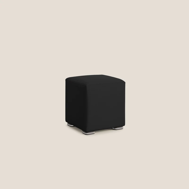Cube pouf en microfibre détachable T11 noir