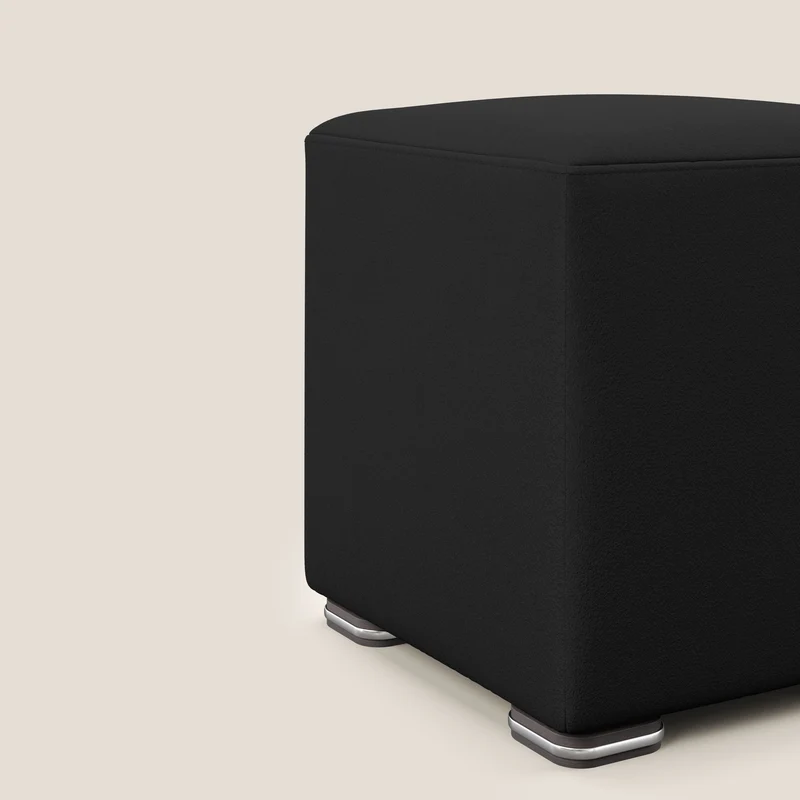 Cube pouf en microfibre détachable T11 noir
