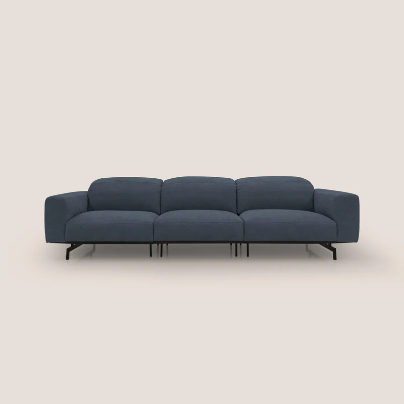 Sakura canapé modulaire 3 places en tissu flammé doux et imperméable T14 bleu