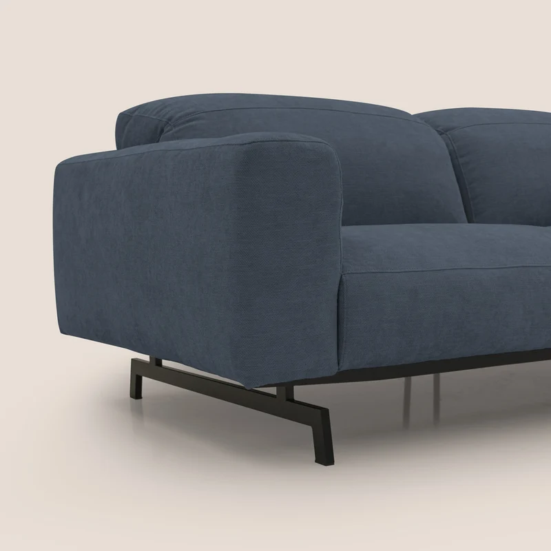 Sakura canapé modulaire 3 places en tissu flammé doux et imperméable T14 bleu