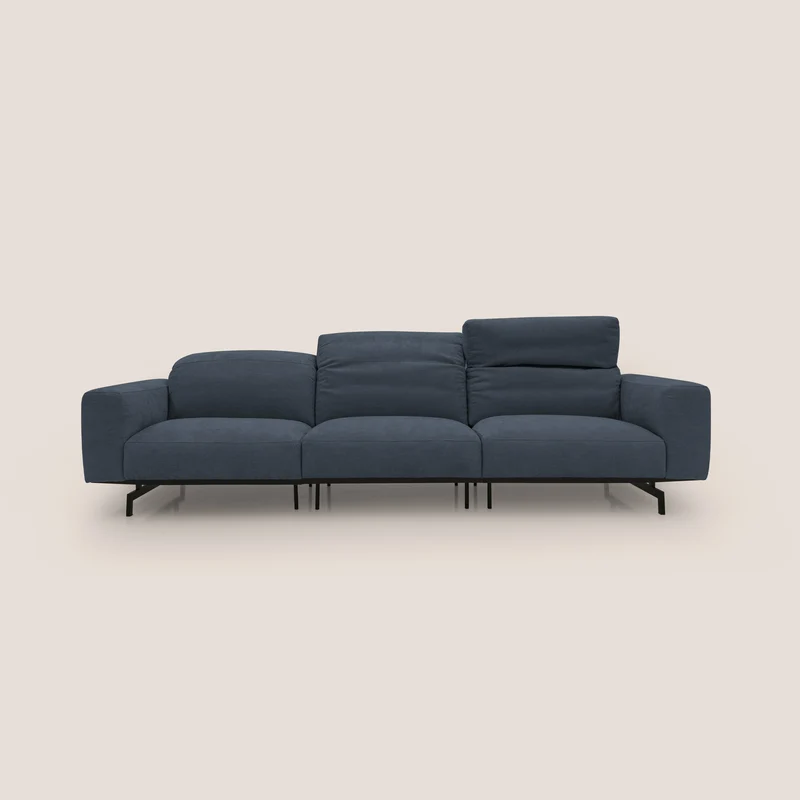 Sakura canapé modulaire 3 places en tissu flammé doux et imperméable T14 bleu