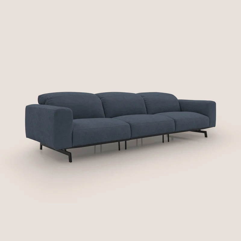 Sakura canapé modulaire 3 places en tissu flammé doux et imperméable T14 bleu