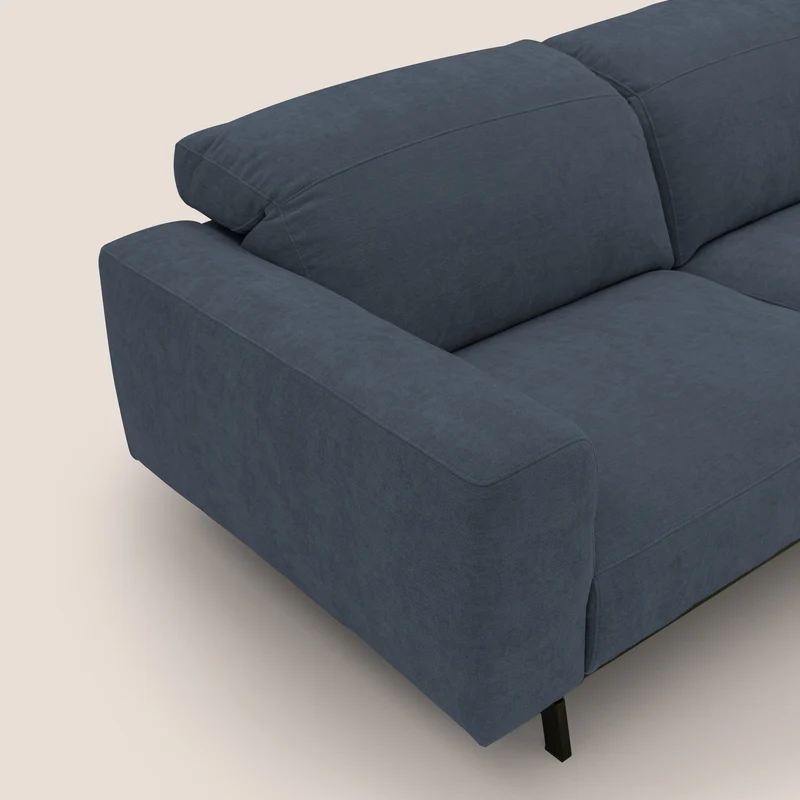 Sakura canapé modulaire 3 places en tissu flammé doux et imperméable T14 bleu