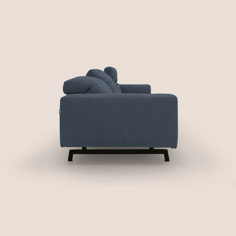Sakura canapé modulaire 3 places en tissu flammé doux et imperméable T14 bleu