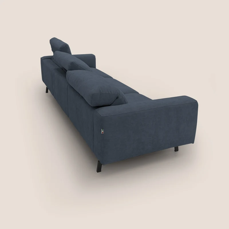 Sakura canapé modulaire 3 places en tissu flammé doux et imperméable T14 bleu
