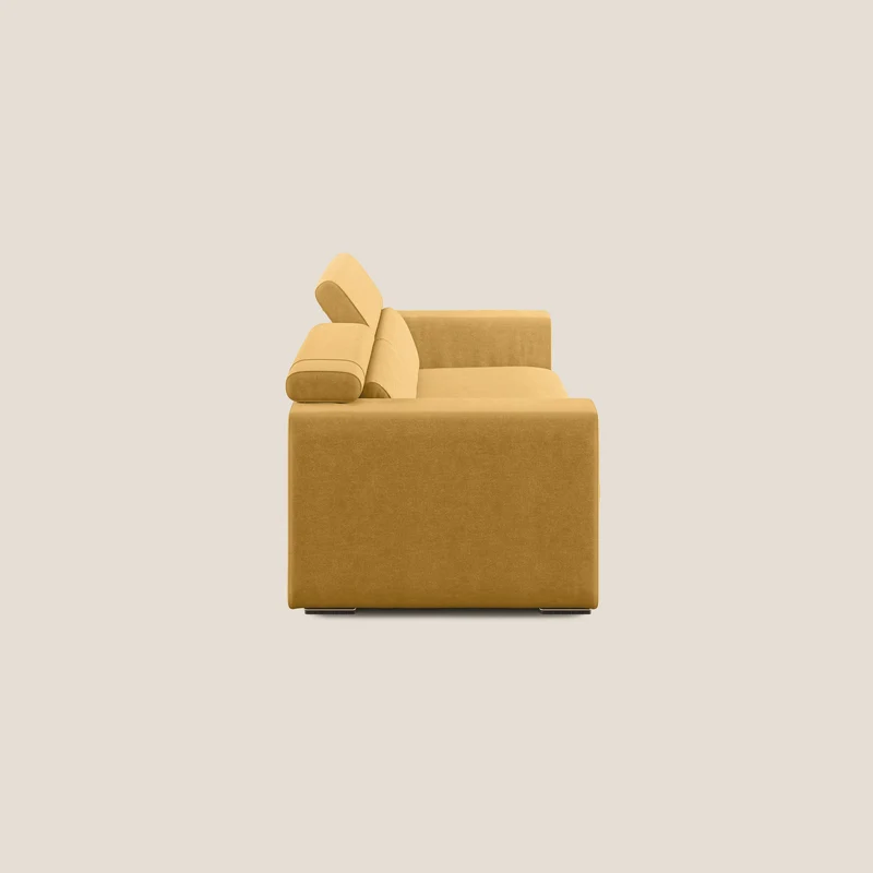 Vegas canapé avec têtières inclinables en microfibre imperméable T11 jaune