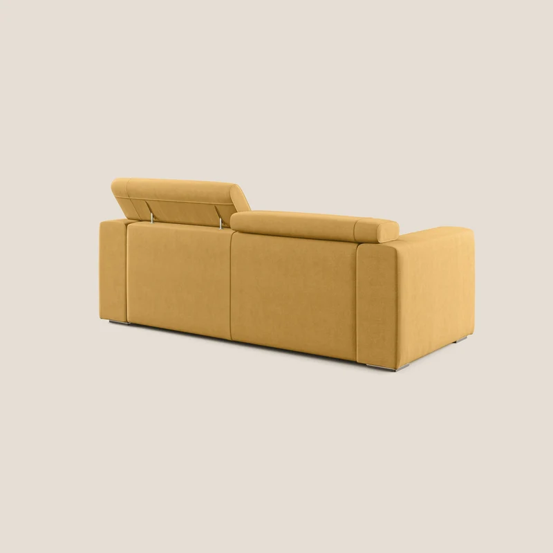 Vegas canapé avec têtières inclinables en microfibre imperméable T11 jaune