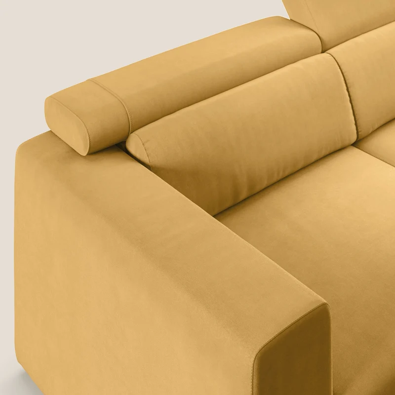 Vegas canapé avec têtières inclinables en microfibre imperméable T11 jaune