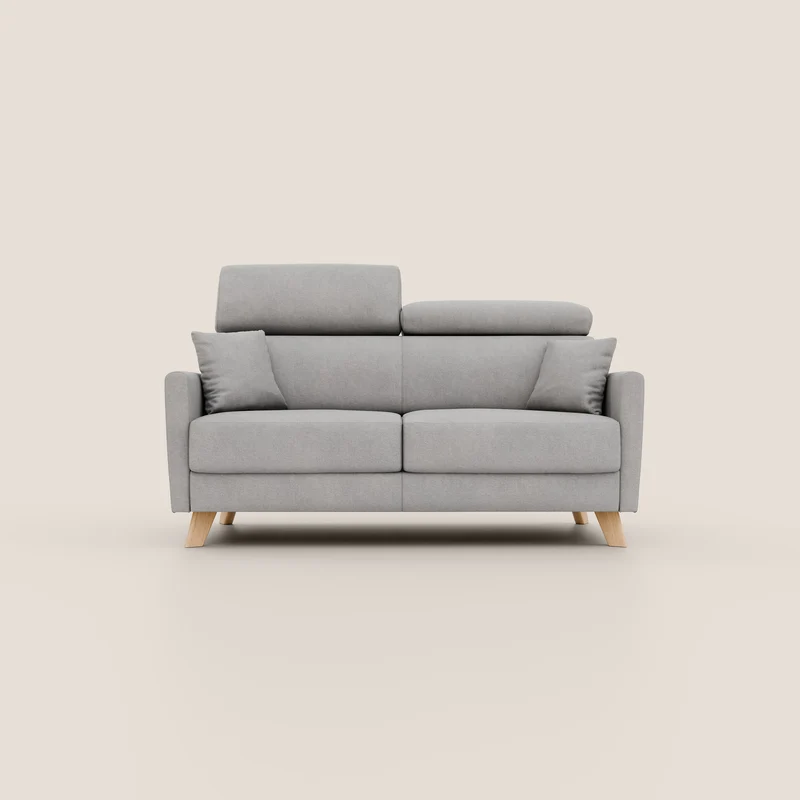 Francy canapé convertible avec têtières réglables en tissu détachable T17 gris