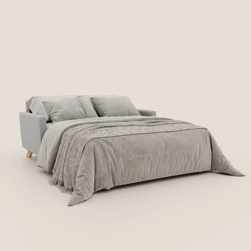 Francy canapé convertible avec têtières réglables en tissu détachable T17 gris