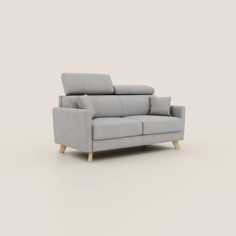 Francy canapé convertible avec têtières réglables en tissu détachable T17 gris