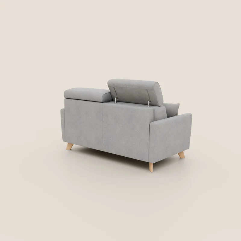 Francy canapé convertible avec têtières réglables en tissu détachable T17 gris