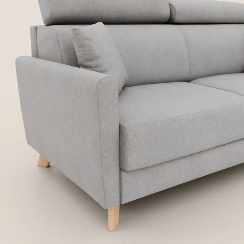 Francy canapé convertible avec têtières réglables en tissu détachable T17 gris