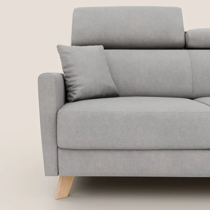 Francy canapé convertible avec têtières réglables en tissu détachable T17 gris