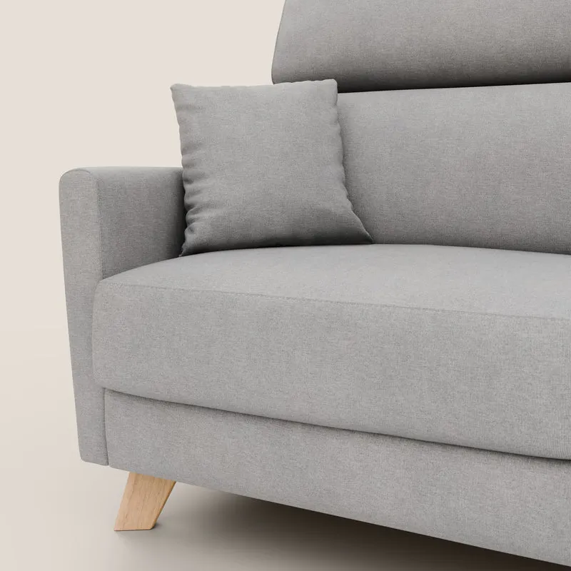 Francy canapé convertible avec têtières réglables en tissu détachable T17 gris