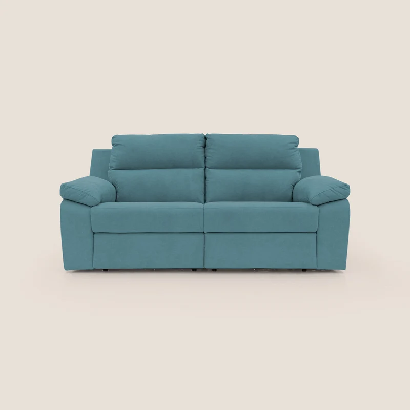 Romeo Canapé avec relax électrique en tissu doux imperméable T02 bleu ciel
