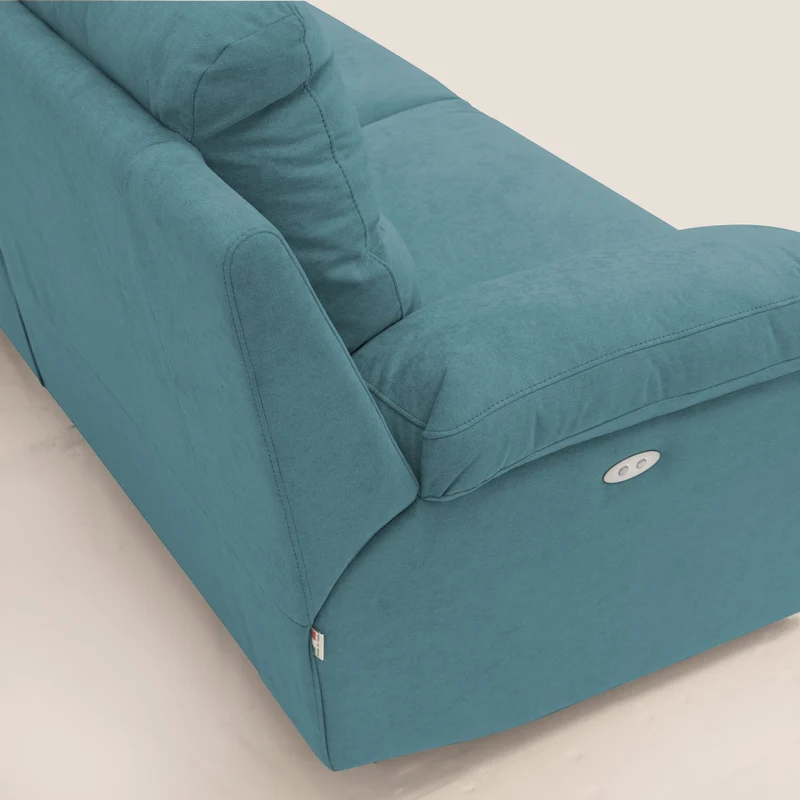 Romeo Canapé avec relax électrique en tissu doux imperméable T02 bleu ciel