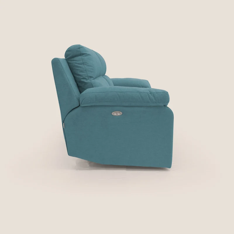 Romeo Canapé avec relax électrique en tissu doux imperméable T02 bleu ciel